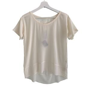 Private 0204 Tissue Silk Tee NWT Size 1 Cream Short Sleeve Top Handmade Italy